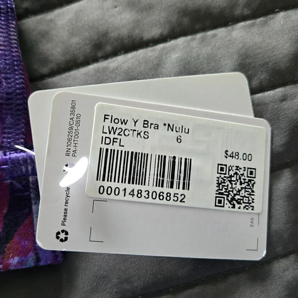 NWT Flow Y Bra Nulu *Light Support, A–C Cups - 6 Iridescent Floral Multi